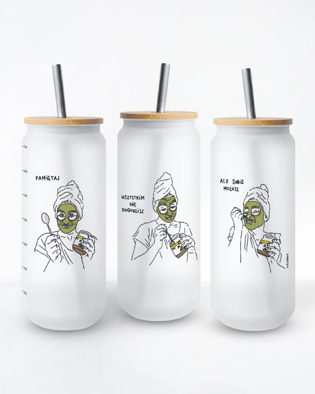 szklany kubek ze słomką 700ml wszystkim nie dogodzisz
