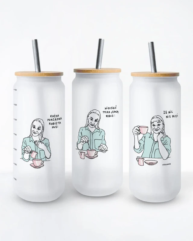 szklany kubek ze słomką 700ml każda porządna