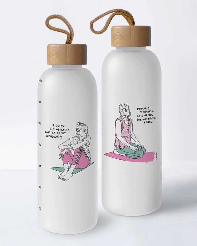 butelka szklana 700ml pracuję z ciałem